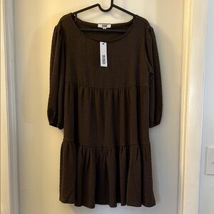 NWT Brown Tiered Dress